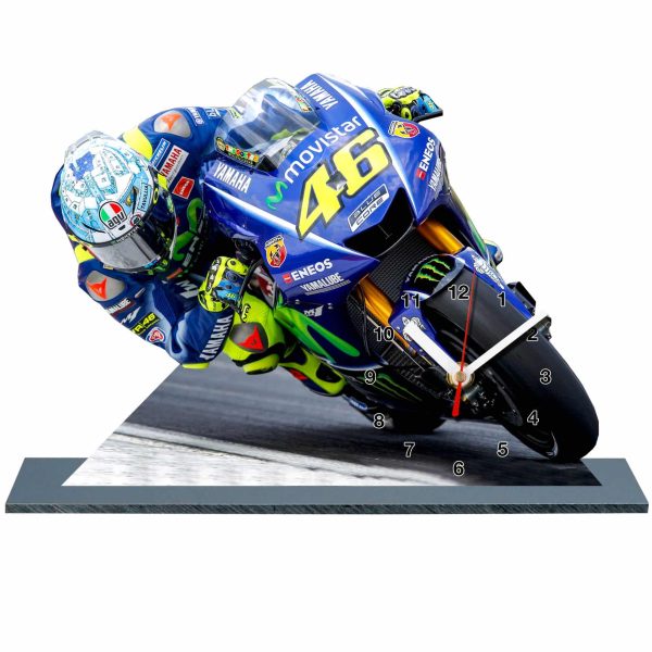 Valentino Rossi 2019, Yamaha 46 moto GP en horloge sur socle 11