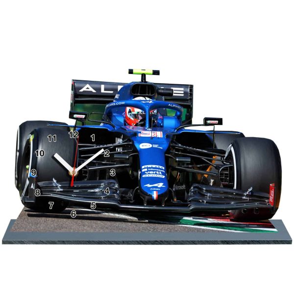 Esteban Ocon, pilote F1, Alpine, en horloge sur socle 01